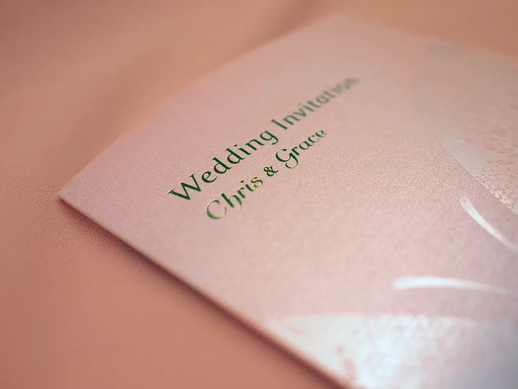 Chris & Grace Wedding Invitation | 蘇吳喜帖 - Hot Stamping details