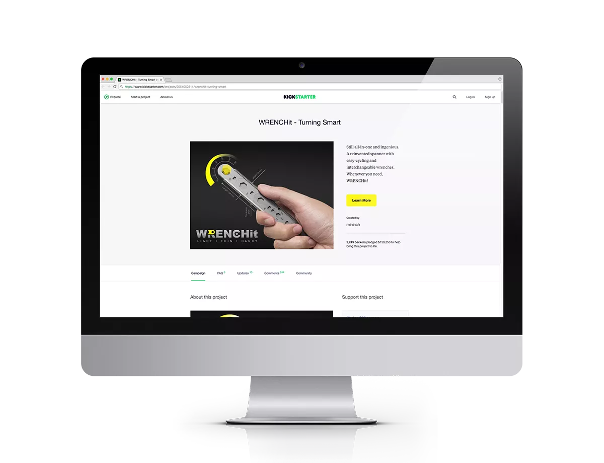 WRENCHit 多功能扳手組 – Kickstarter Compaign Page