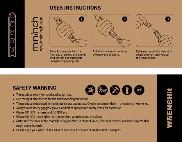 WRENCHit 多功能扳手組 – User Instructions
